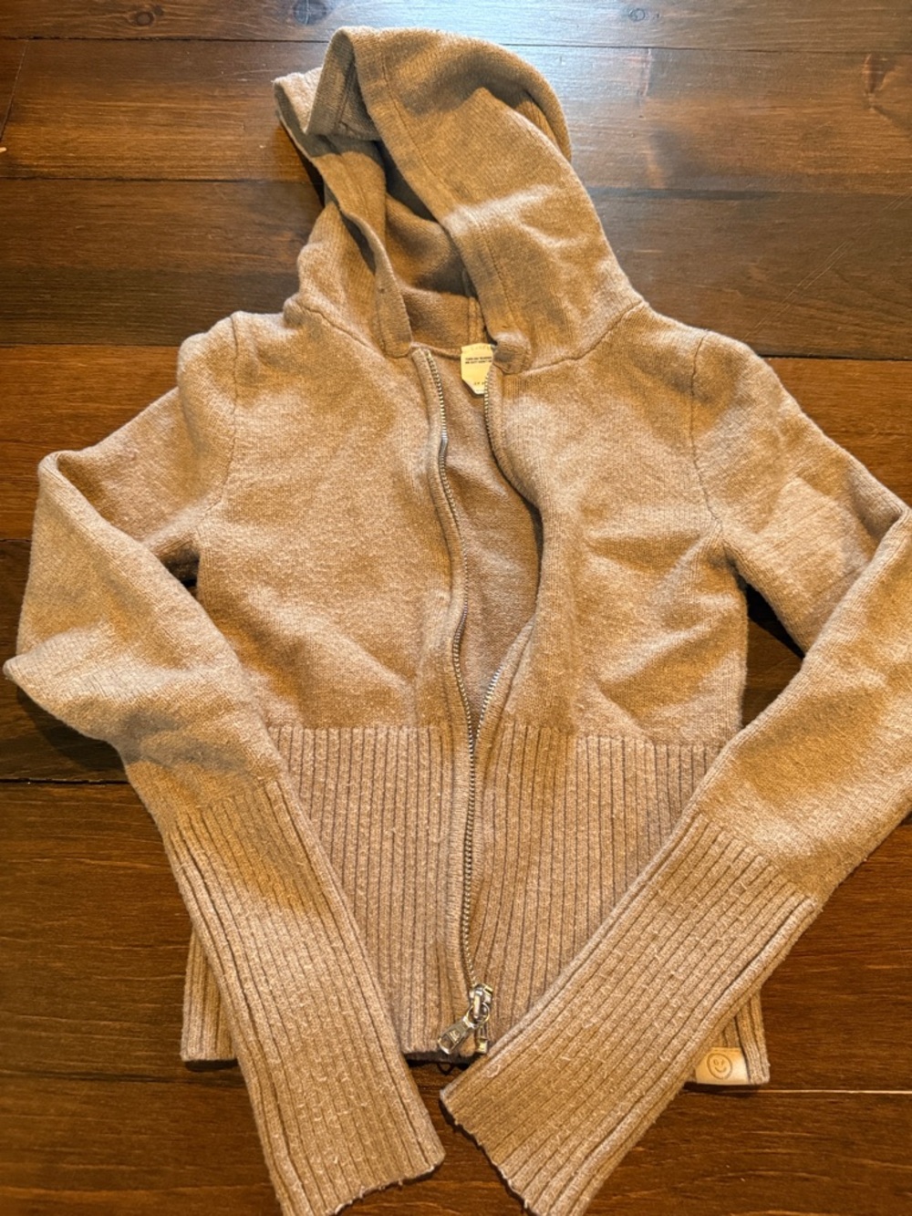 Gilly Hicks Beige Zip-Up Hooded Sweater